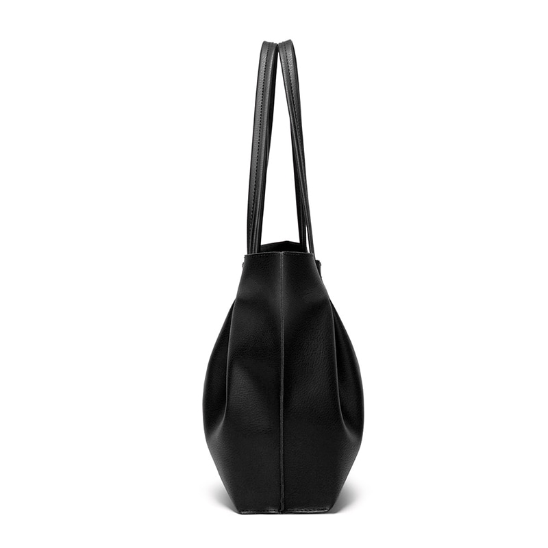 Smooza grote capaciteit pu leren schoudertassen voor dames luxe dames handtassen zwarte tas een hoofd