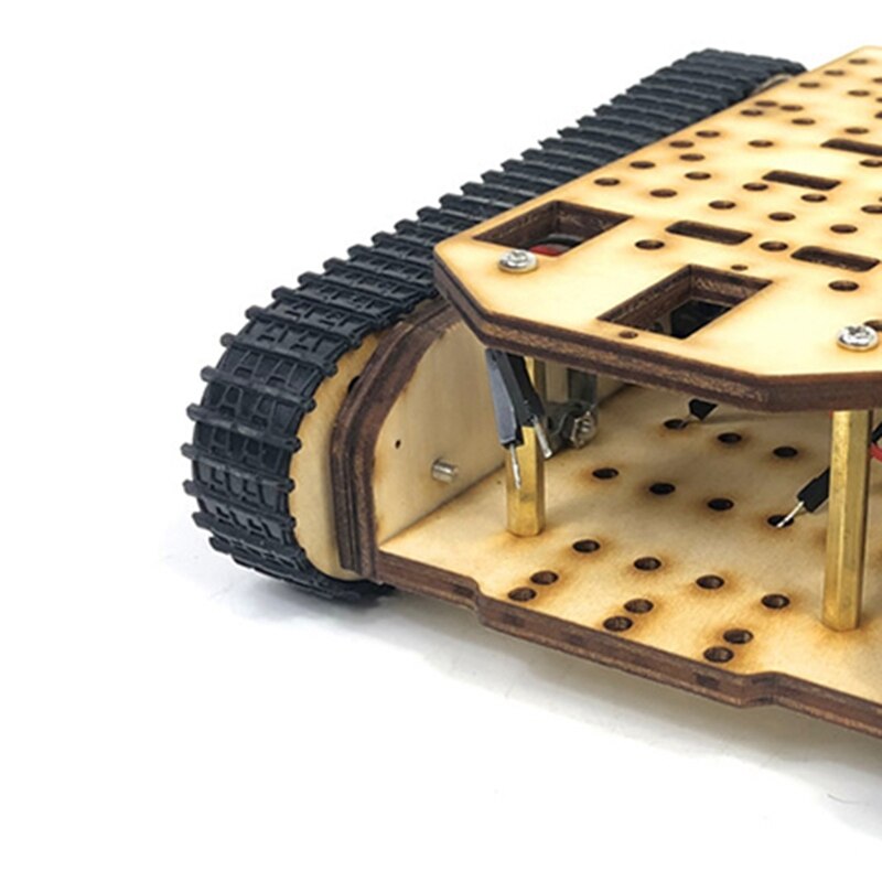 Houten rupsband tank chassis rc tank slimme robot tank auto chassis kit rupsband rc tank slimme robot tank auto chassis kit