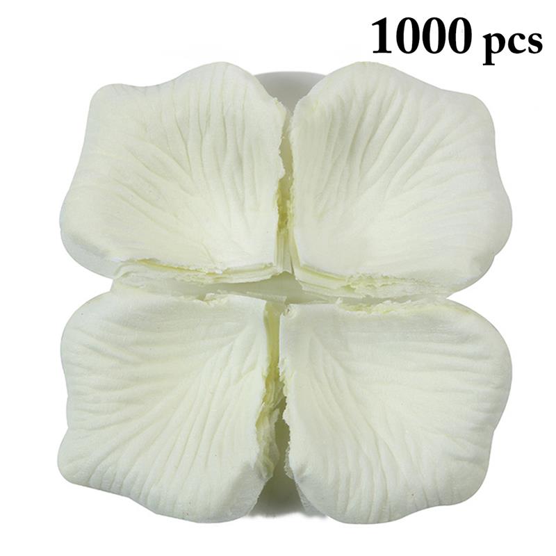 1000 stk rosenblade dekorative kunstige kronblade blomsterblad bryllup ægteskab værelse engagement rosenblade til bryllupsfest indretning: Beige