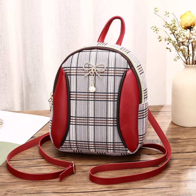 Vintage Kleine Mini Rugzak Vrouwen Pu Lederen Schoudertas Voor Tienermeisjes Multifunctionele Bagpack Vrouwelijke Dames School Rugzak: Rood