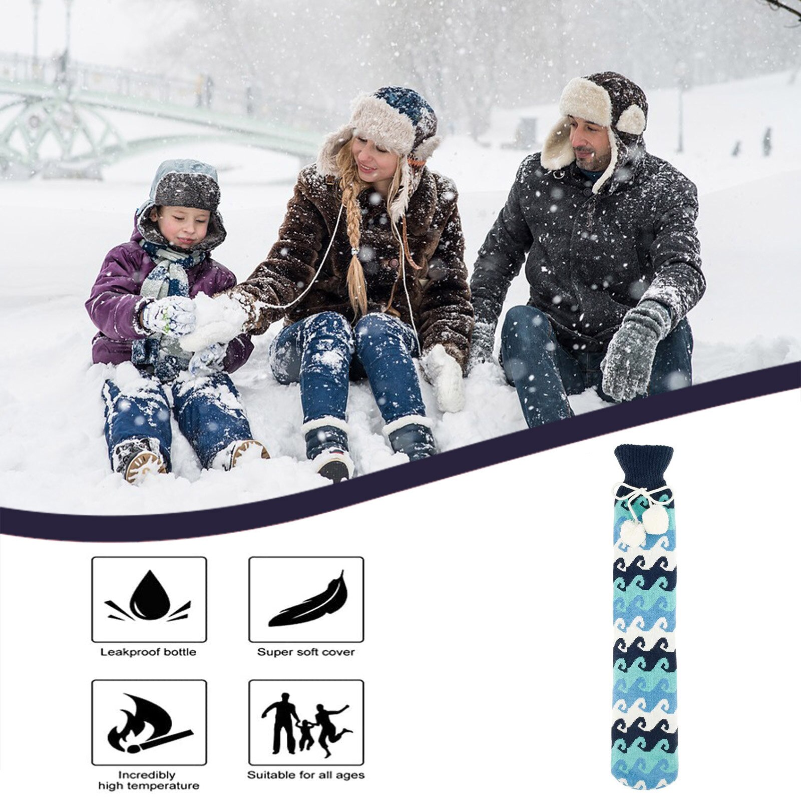 40 # 1l Warm Warm Water Winter Premium Natuurlijke Warmte Flessen Water Fles Pluche Soft Cover Hand Warm Taille Hand warming Levert
