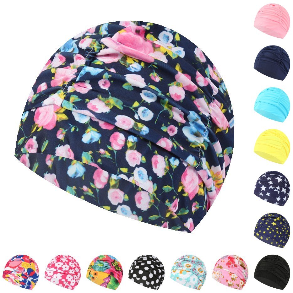 Czepek pływacki kobiety Unisex dziewczyny długie włosy czepek kąpielowy czepek Stretch Drape bezpłatny rozmiar basen kąpielowy Sport elastyczny Nylon Turban