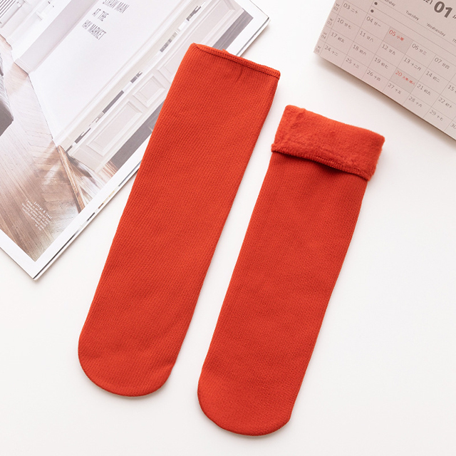 1Pairs Stripes Velvet Women Winter Warm Thicken Socks Soft Casual Solid Color Socks Wool Cashmere Home Snow Boots Floor Socks: L