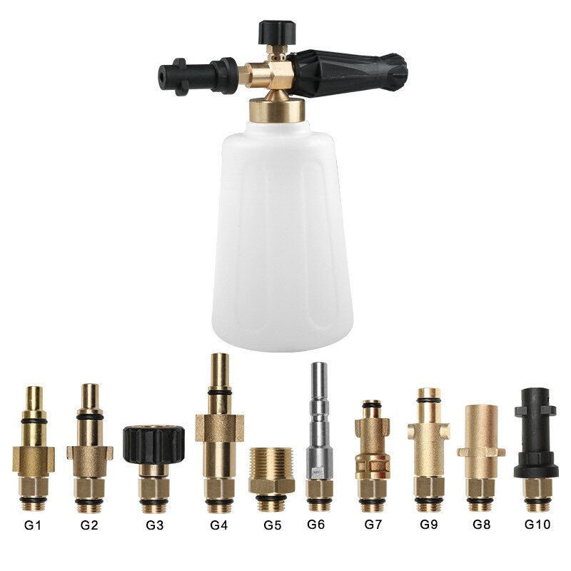 2l pistolets de nettoyage à pression, lance à mousse pour neige, canon à mousse, jet de lavage à dégagement rapide avec buses de pulvérisation pour karcher/bosch/lavor 4000 psi