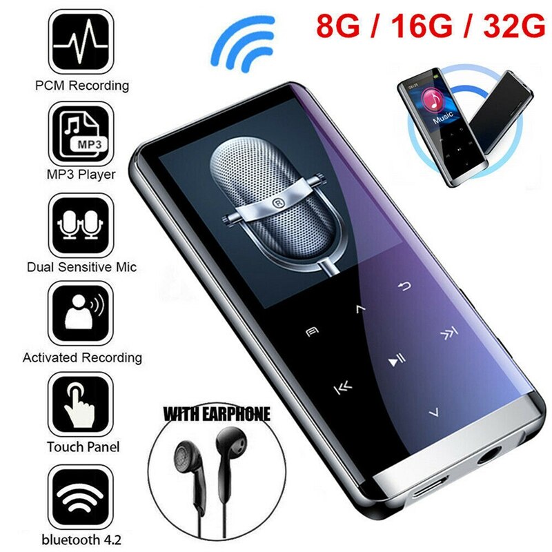 Bluetooth MP3 Speler MP4 Media Fm Radio Recorder Ebook Hifi Sport Noise Eduction Muziek Speakers