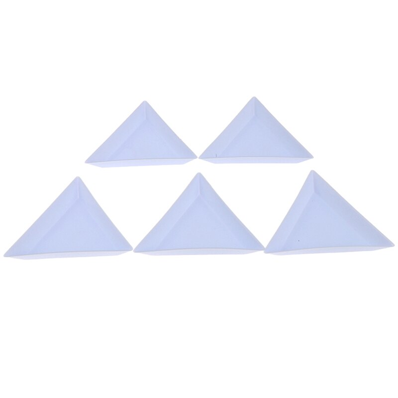 Plateau à ongles triangulaire en plastique pour nail art, strass, perles, cristal, tri, rangement, outils de manucure, accessoires, 5 pièces: Comme sur la photo