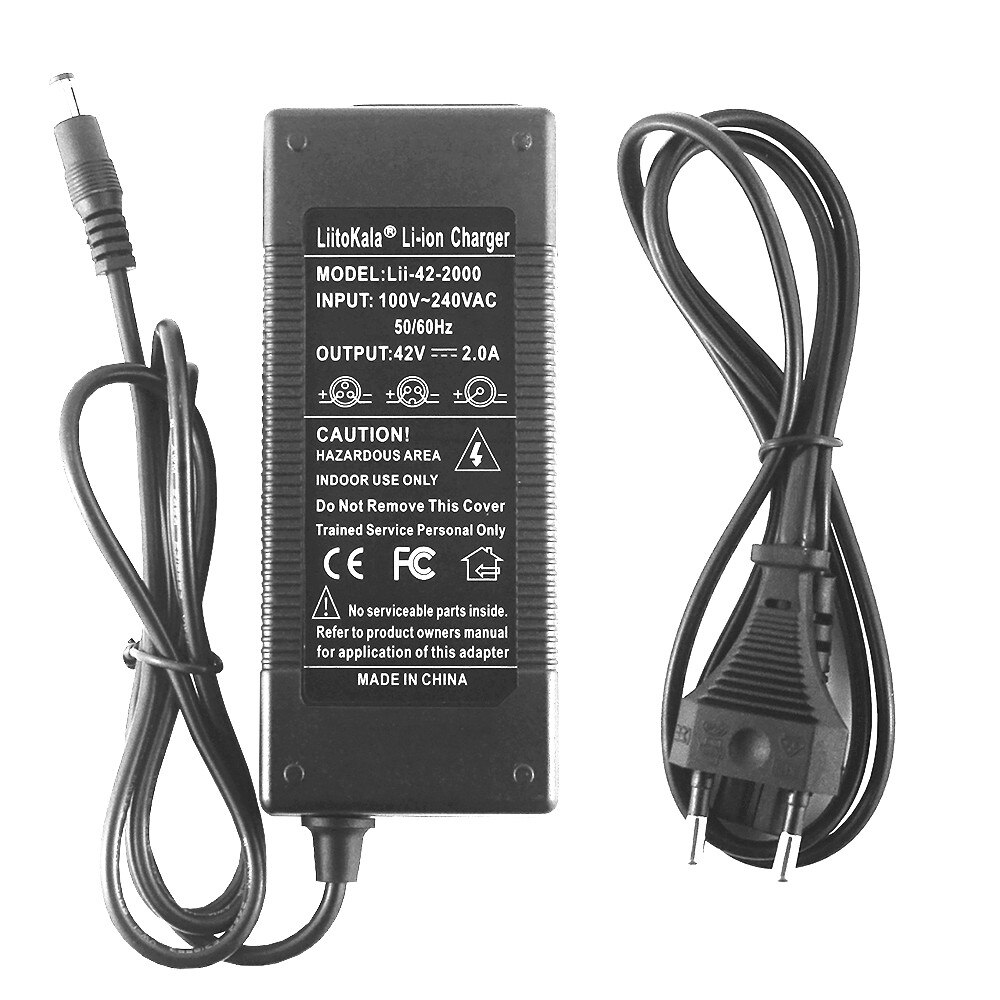 Hk Liitokala 36V 2A Acculader Uitgang 42V 2A Charger Input 100-240VAC Lithium Li-Poly Oplader voor 10Serie 36V