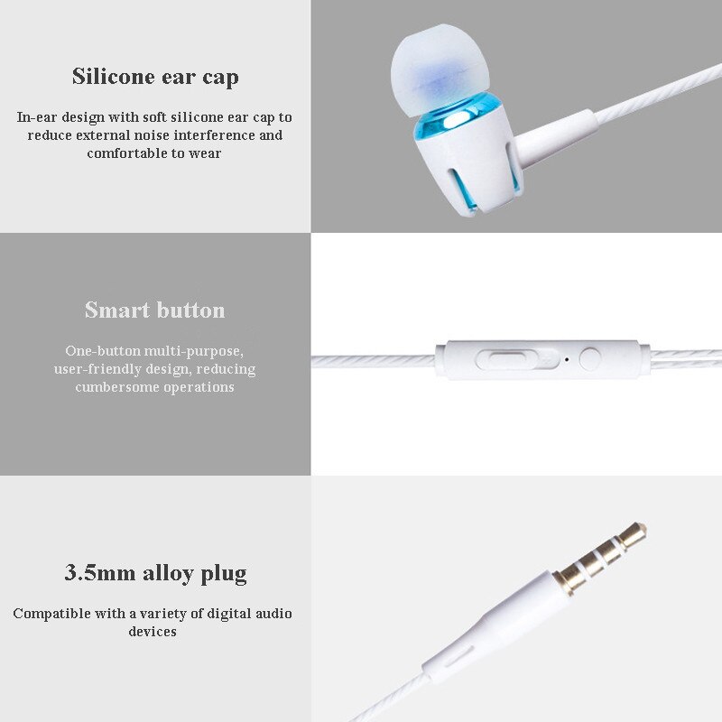 Auriculares con cable E18 para teléfono móvil, cascos ajustables de volumen, pausa/reproducción, para Huawei, xiaomi Honor, 3,5mm