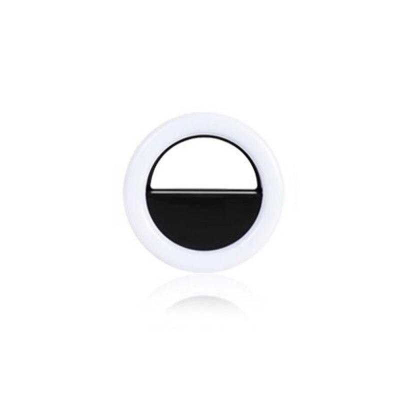 RGB LED Mobile Phone Selfie Ring Flash Lens Beauty Fill Light Lamp Portable Clip For Photo Camera For Smartphone Cell Phone: black