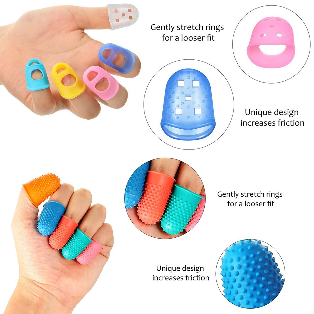 5/10 pz ditale in gomma per cucire protezione per le dita in Silicone ferri da maglia fatti a mano trapuntatura accessori artigianali strumenti di cucito fai da te