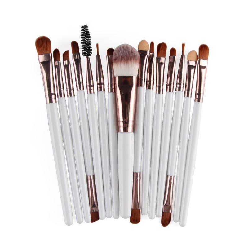 15pc Makeup Brushes Soft Nylon Hair Cosmetic Tools Portable Powder Eye Shadow Foundation Blush Blending Beauty Tools косметика: 15