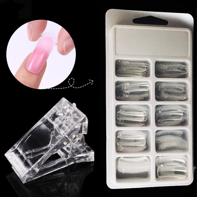 Kit de capsules pour le gel UV de construction de faux-ongles, moule à ongles transparent, extension d'ongles rapide, outils de manucure, 100 pièces,: NT27