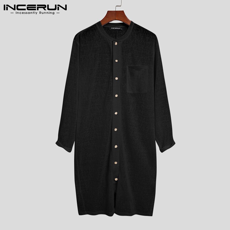 Macacão masculino de manga longa, pijama de cor sólida, macacão botão, roupa de casa confortável, respirável, macacão fino para homens, roupa de dormir