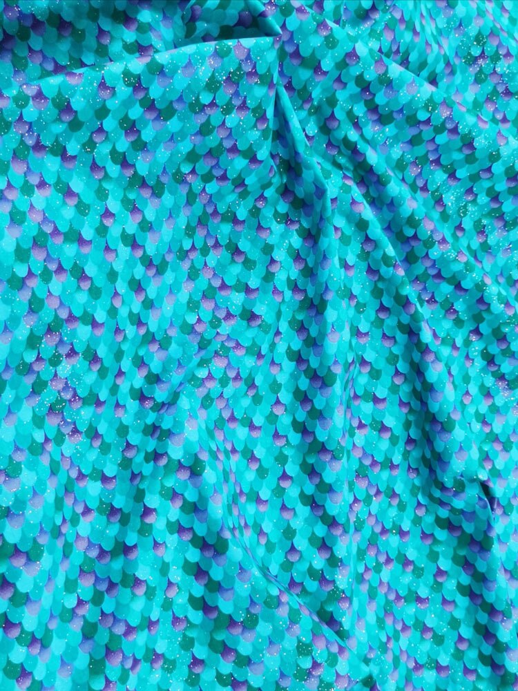 50x105cm rybia łuska bawełna materiał brokatowy pozłacany ręcznie syrenka skóra polichromia DIY szycie odzieży tkanki Telas niejednolita całość