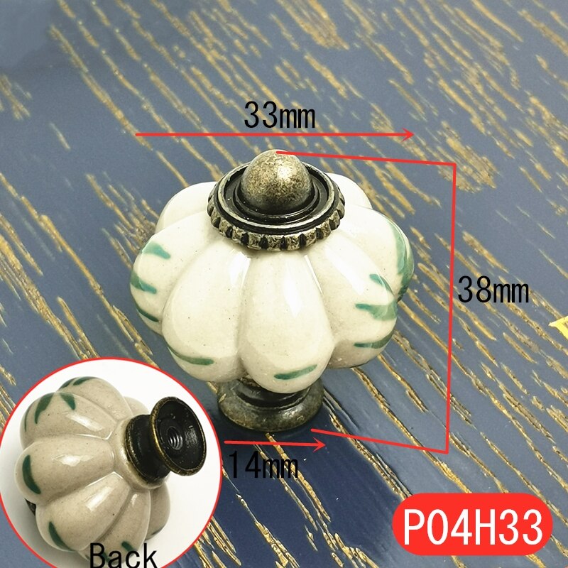 5Pcs Keramische Pumpkins Keuken Kast Kast Kledingkast Lade Handvat Dresser Deur Trekt Met Schroef Meubels: P04H33