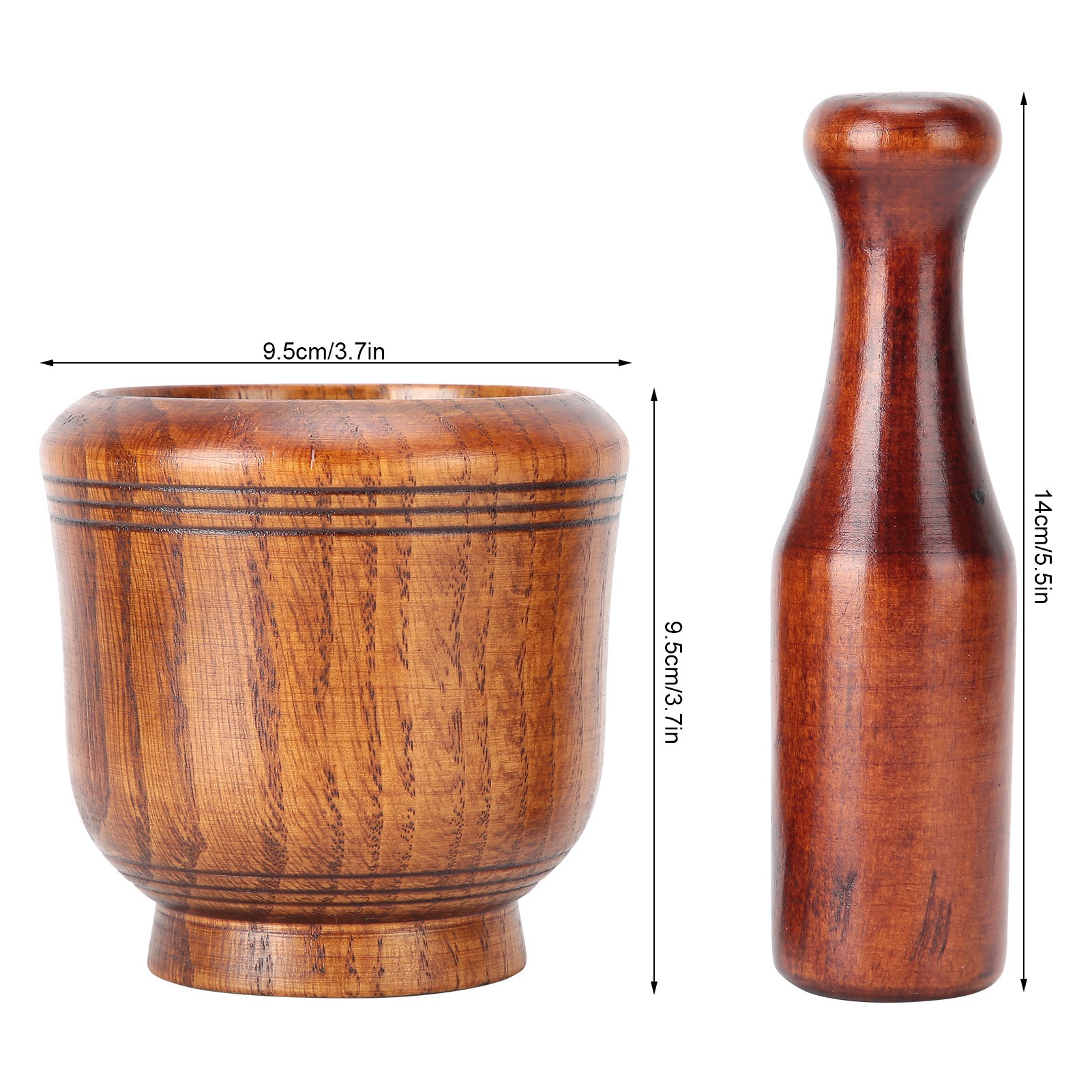 Grinding Bowl Manual Garlic Masher Wooden Grinding Bowl Household Kitchen Manual Garlic Ginger Spices Grinder Mortar Pestle Set