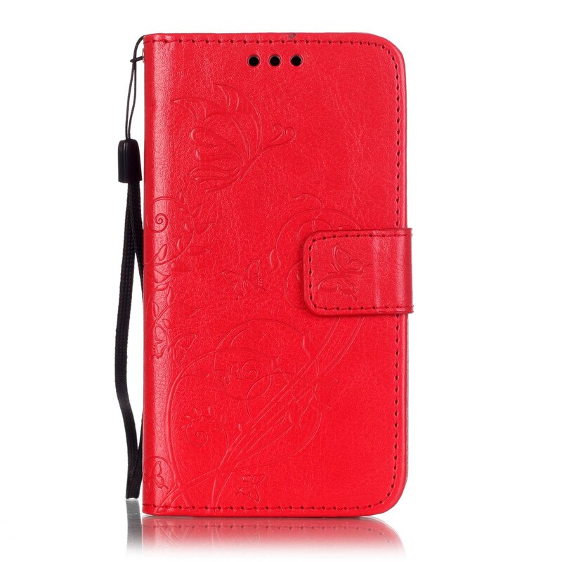 Telefonfodral till samsung  a 3 fodral butterfly stativ läder plånboksfodral skal samsung galaxy  a3 sm-a300f a300f a300: Röd