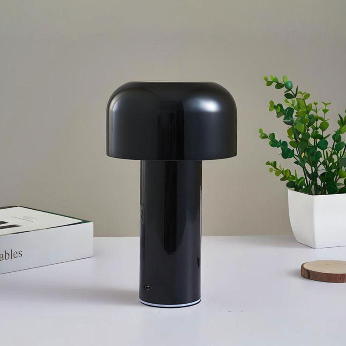 Italiaanse Paddestoel Tafellamp Draagbare Draadloze Touch Oplaadbare Nachtlamp USB Bureaulamp Desktop Decoratie Slaapkamer Nachtlampje: Rood