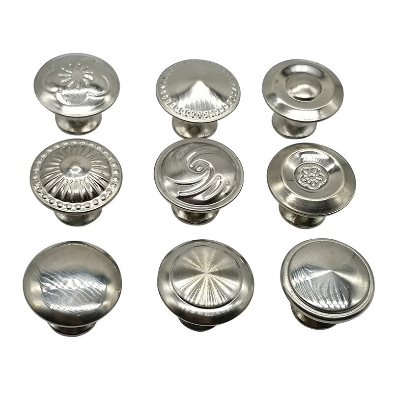 Knobs Round Stainless Steel Cabinet Knobs Drawer Handles Kitchen Cupboard Simple Drawer Cabinet Handle