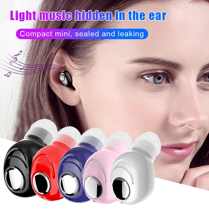 Draadloze Bluetooth 5.0 Enkele Headset Oortelefoon Oordopjes CVC8.0 Digitale Ruisonderdrukking Waterdicht Anti-Zweet Verborgen Ear Plug