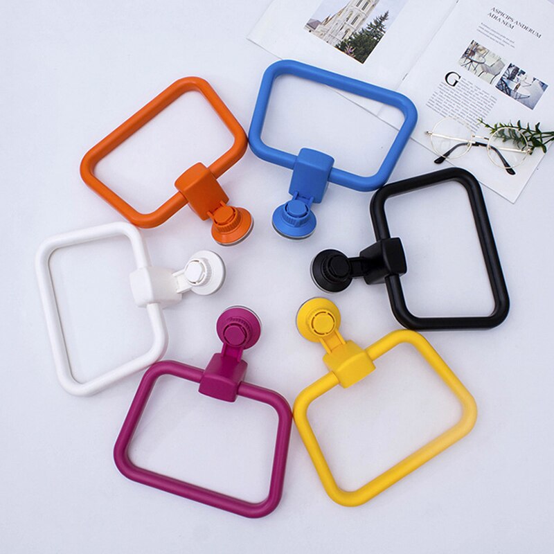 Strong Suction Cup Towel Hanger Ring Bathroom Punch-free Plastic Towel Rack Bathroom Toilet Kitchen Seamless Cleaning Rug Holder