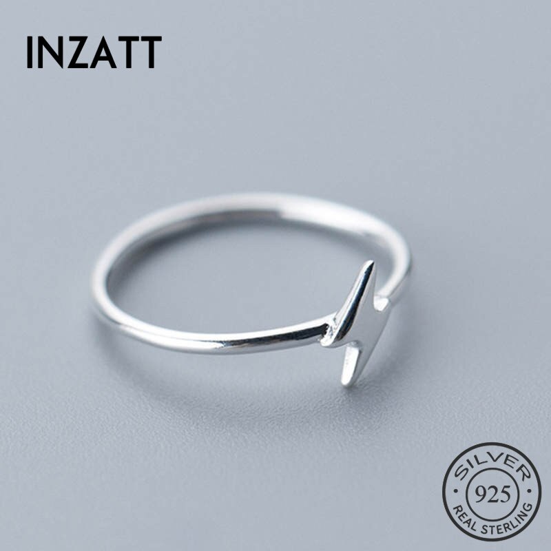 INZATT anello da fulmine minimalista in vero argento Sterling 925% per donna festa di compleanno accessori geometrici classici per gioielleria raffinata