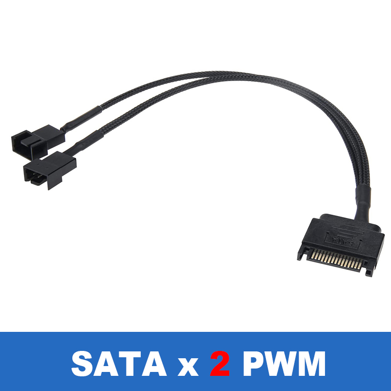 Sata Naar 3 Pin 4 Pin Fan Mouwen Power Splitter Kabel Adapter,15Pin Sata Naar 1/2/3/4/5 TX3 / TX4 (Pwm) 12V Pc Case Cooler Y Cord: SATA x 2 Port