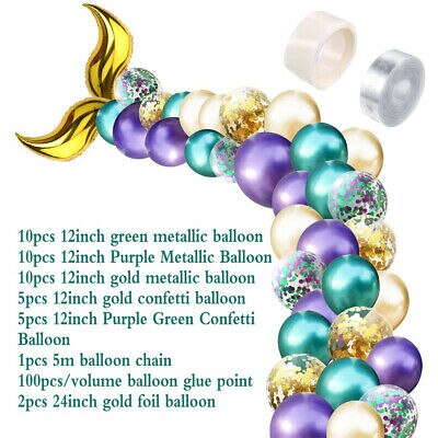 12 Inch Latex Ballonnen Guirlande Boog Set Mermaid Staart Ballonnen Voor Verjaardag Bruiloft Decor Ballon Slinger Boog Set: Regular Color  Gold