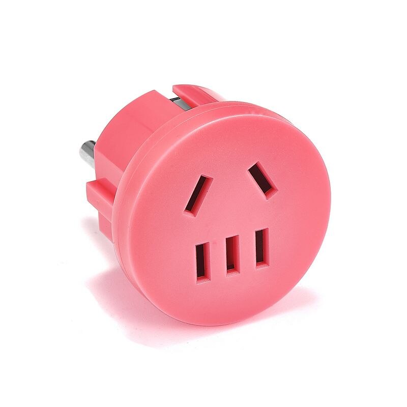 AU uns Zu EU Adapter CN China Stecker Adapter Australischen AU Zu Euro KR Energie Adapter Reise Stecker Konverter 2 runde AC Zauberstab Ladegerät: 1Stck Rosa