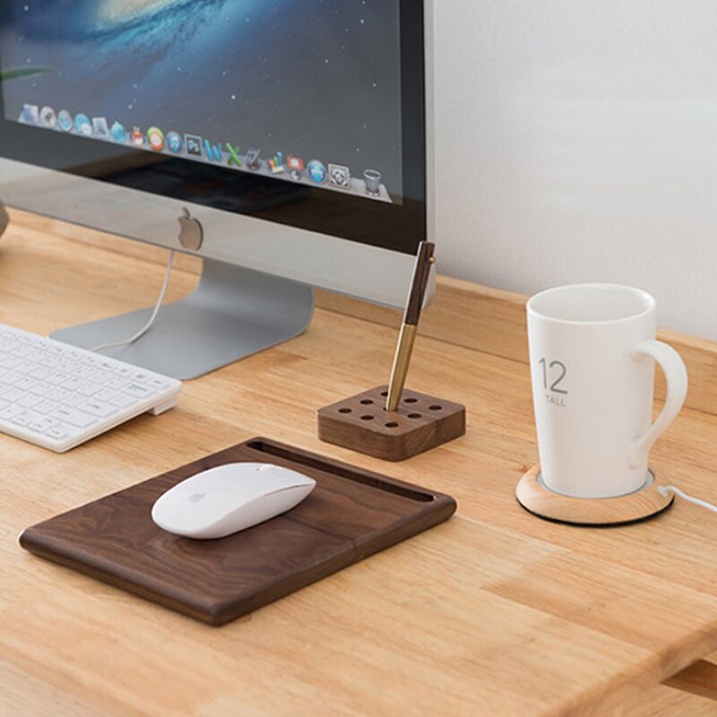 1pc USB Wood Grain Cup Warmer Heat Beverage Mug Mat Keep Drink Warm Heater Mugs Coaster
