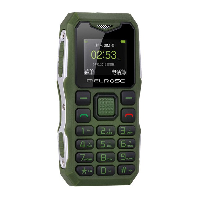 Melrose S10 Mini Pocket Mobile Phone Big Voice Flashlight Shockproof Dustproof Rugged Small Card Cell Phone PK S9 S11: Eng Key n 8G Card / Green