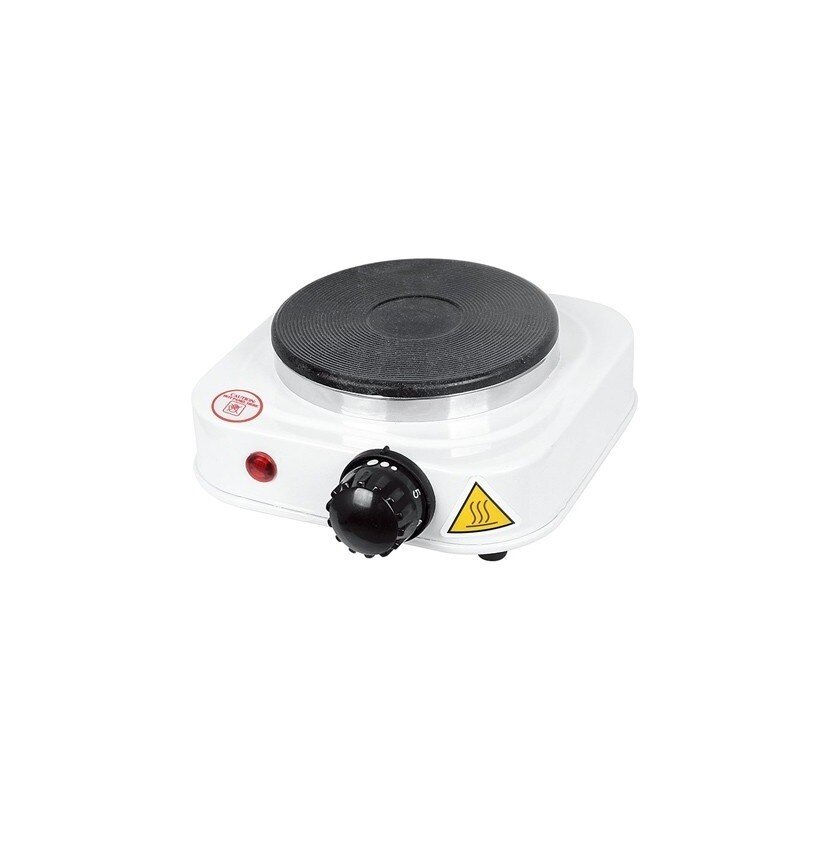 Mini cocina eléctrica, 500W, placa de hierro fundido ajustable, camping, viaje, 108 mm