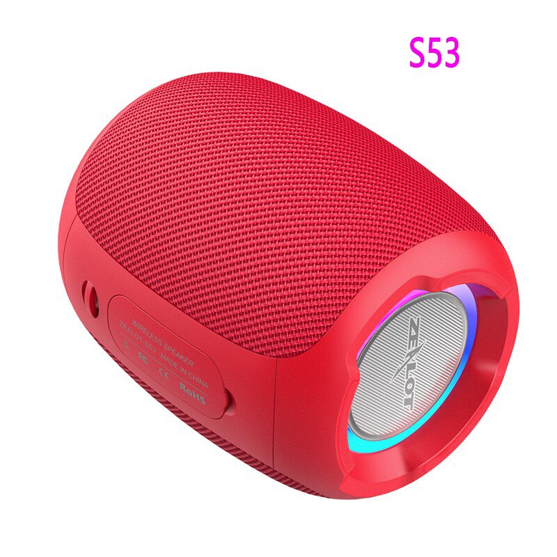 ZEALOT – haut-parleur Bluetooth S53 IPX6 étanche pour téléphone portable, carte TF FM 20w, Super Volume, caisson de basses sans fil: Red