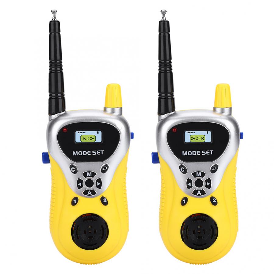 2 uds Mini walkie talkie de juguete inalámbrico para bebé niños Eletric inalámbrico Walky Talky simulan jugar juguete niños juguetes Educatianal: Amarillo