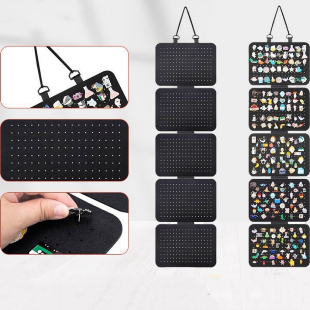 Ophangbare sieradenhouder van vilt, grote capaciteit, afneembare sieradenhanger, displayhouder voor oorbellen.