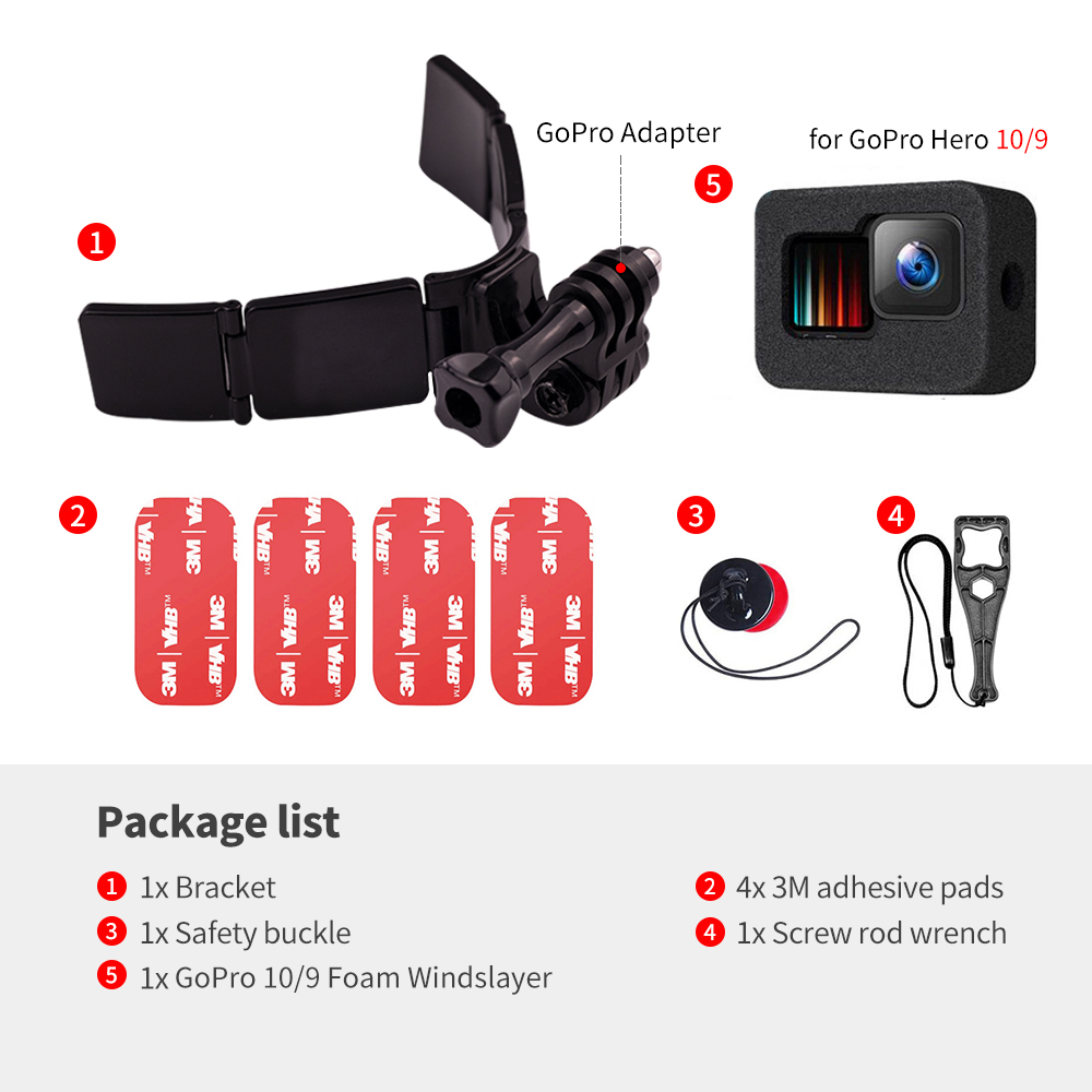 TUYU nowy Upgrade motocykl rower kask podbródek uchwyt na GoPro Max Hero 10 9 8 Insta360 OneR X2 DJI h9 akcesoria do kamer: for GoPro 9 10 kit