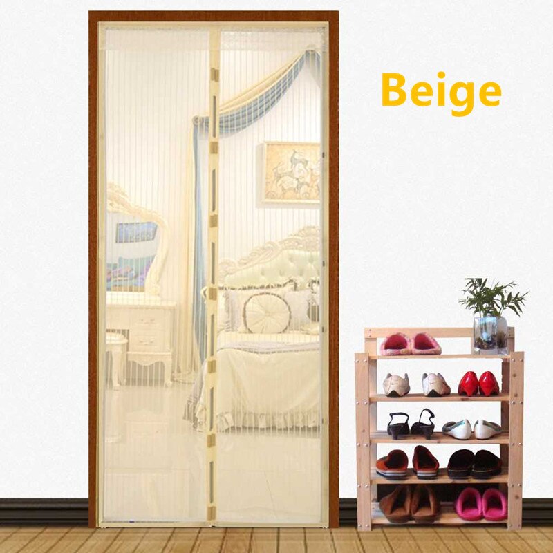 Håndfri magnetisk myggenet dørnet anti flyve insekt myggedør skærm anti-mygg magnetisk gardin mesh til døren: Beige / 120 x 240
