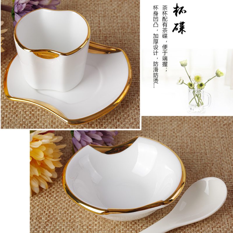 Nordic Dinner Plate Sets Luxury Knife Fork Dinnerware Dish Plates Set Tableware Home Decor Vajilla Kitchen Supplies