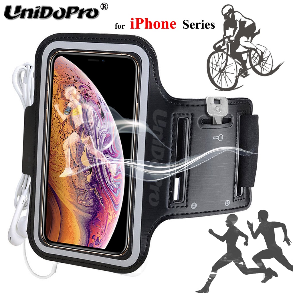 Funda de teléfono para iPhone 12 11 Pro X XR XS Max 6 6S 7 8 Plus, banda de brazo para correr, funda impermeable de cuero PU