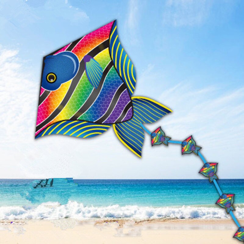 Kids Toy kites With Hand Line Tropical Fish Lizard Turtle Kites long Tail Flying Kites Easy to Fly Children's