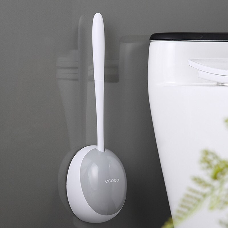 Ecoco silikone toiletbørste til wc tilbehør drænbar toiletbørste vægmonteret rengøringsværktøj sæt til badeværelsestilbehør til hjemmet