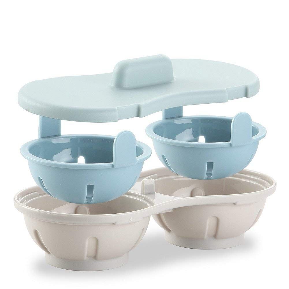 Mikrowellen Eierkocher - Doppel Cups Für Pochierte Eier & Eierdampfer