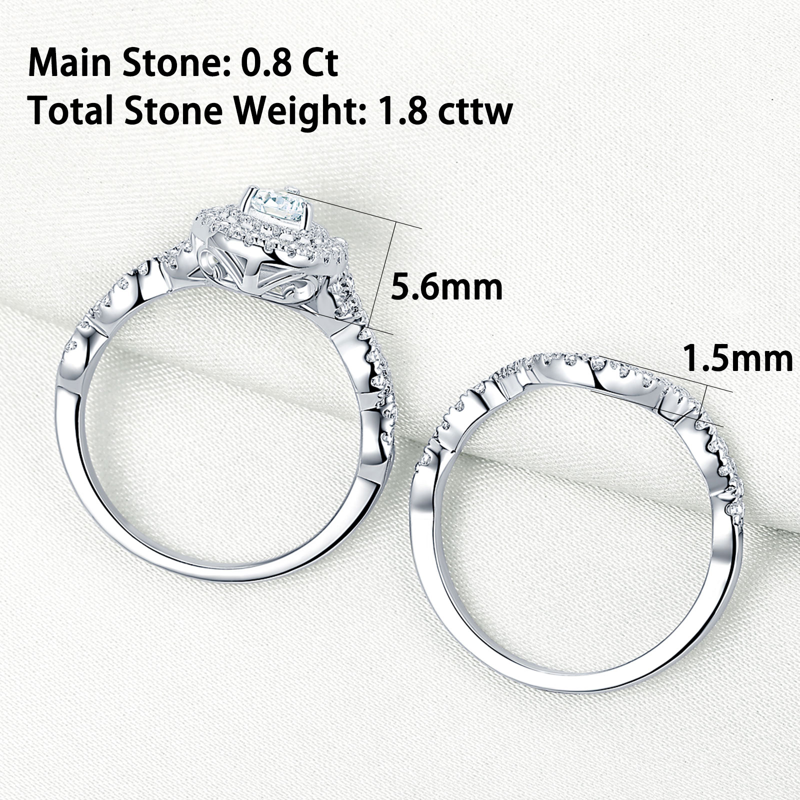Newshe Halo Peer Cut Aaaaa Cubic Zirkoon 925 Sterling Zilveren Infinity Engagement Ringen Voor Vrouwen Wedding Ring Bridal Set