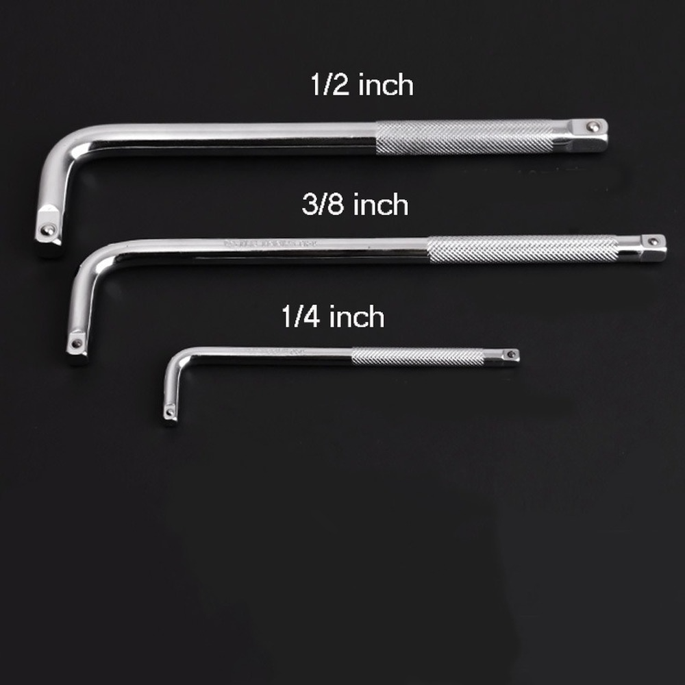 1/4 "3/8" 1/2 "unidad L, tipo Llave de tubo curvada, barra de conexión para destornillador de carraca, herramienta de reparación de automóviles, varilla de extensión curvada