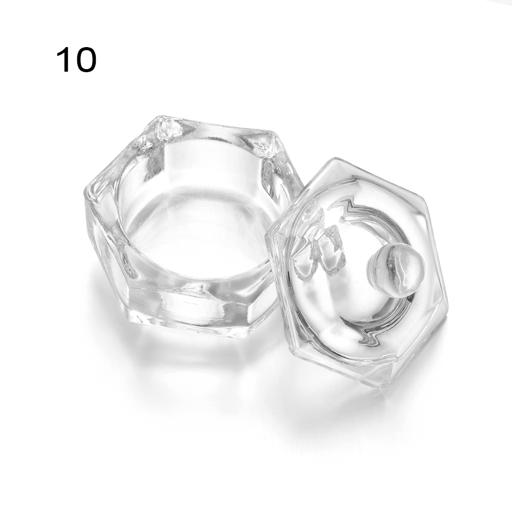 1PC Multi-styles Nail Crystal Bowl Cup Glass Dappen Dish Arcylic Powder Holder Container Nail Art Manicure Salon Nail Tool: 10