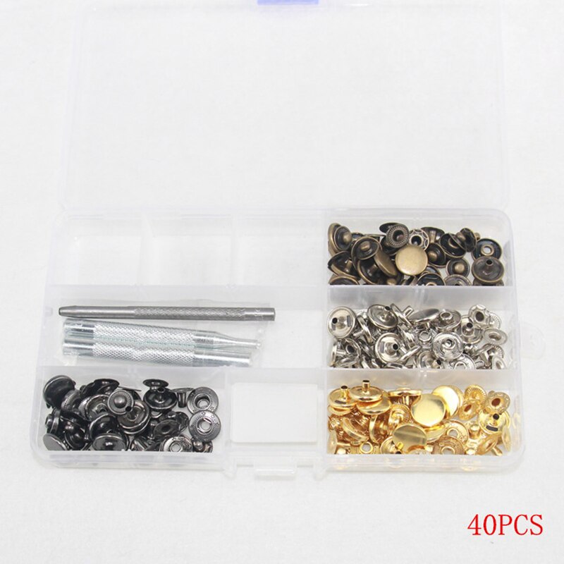 Prajna eyelet 40/80/100/120 sett mix farge maljer metall kobber fire-knapps installasjonsverktøy knapp jakke mørk spenne 12.5mm