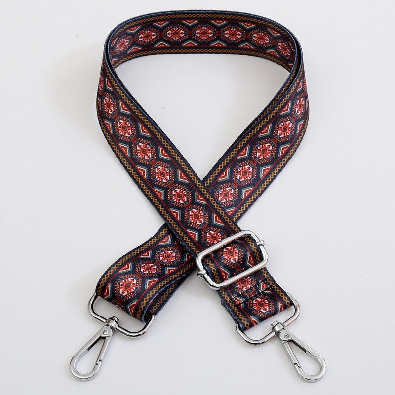 Dame o taske sølv krog skuldertaske strop nylon crossbody messenger taske regnbue håndtag til tasker tilbehør: 16 sølv