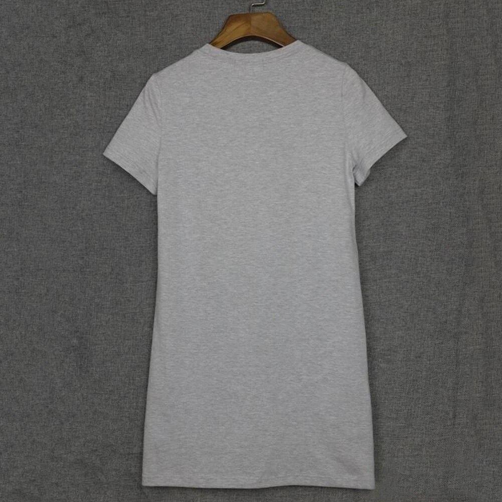 Vrouwen Lange T-shirt Een Stuk Casual Dress Sport Rits Brief Liefde Gedrukt