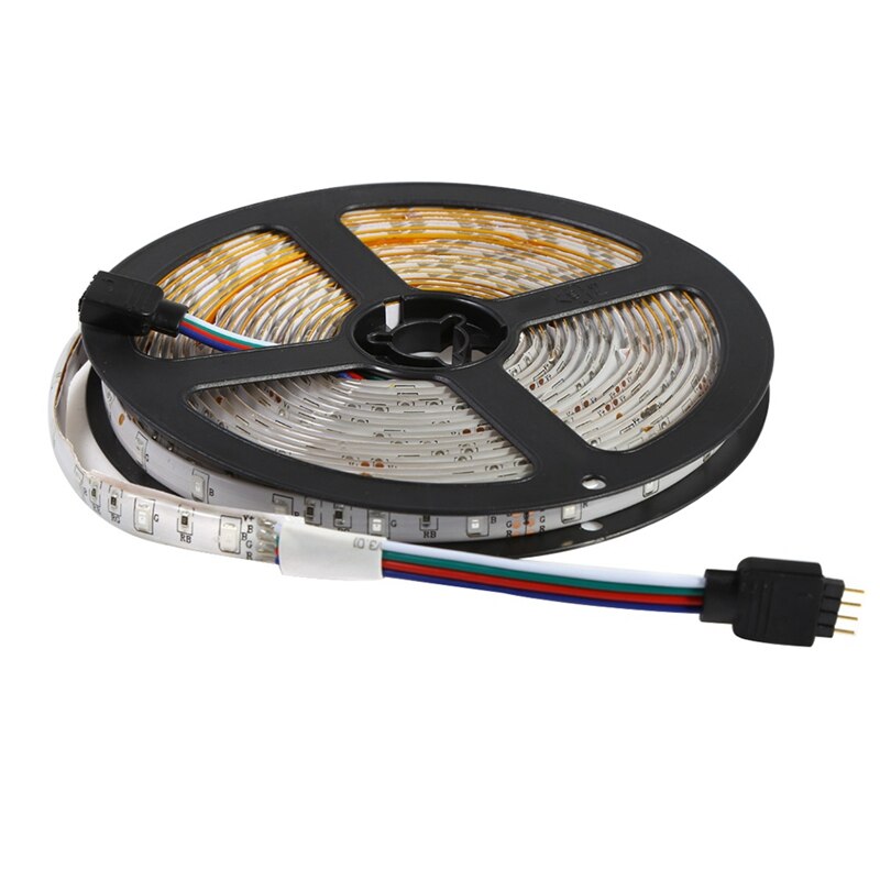 Tira de luces Led 5M 300Leds 3528 Smd Rgb + mando a distancia Ir de 44 teclas no impermeable Dc12V 60Leds cinta de iluminación Flexible