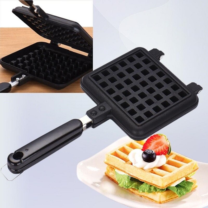 Household Waffle Bake Mold Kitchen Gas Non-Stick Waffle Maker Pan Mould Mold Press Plate Waffle Iron Baking Tools 29